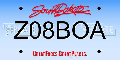 Z08BOA South Dakota License Plate