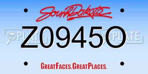 Z0945O South Dakota License Plate