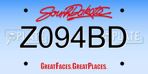 Z094BD South Dakota License Plate