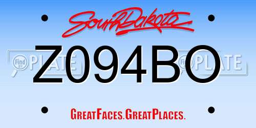 Z094BO South Dakota License Plate
