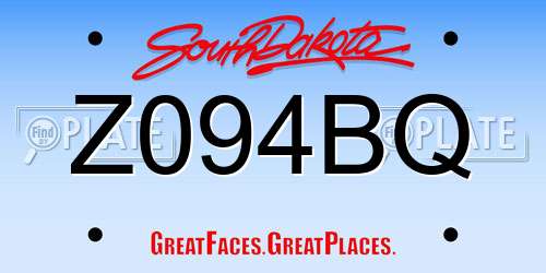 Z094BQ South Dakota License Plate