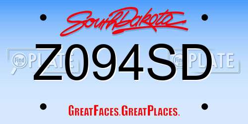 Z094SD South Dakota License Plate
