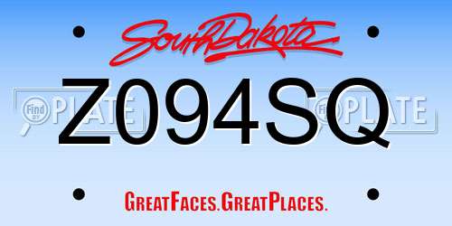 Z094SQ South Dakota License Plate