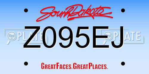 Z095EJ South Dakota License Plate
