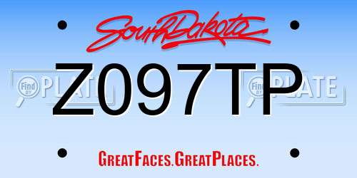 Z097TP South Dakota License Plate