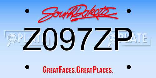 Z097ZP South Dakota License Plate