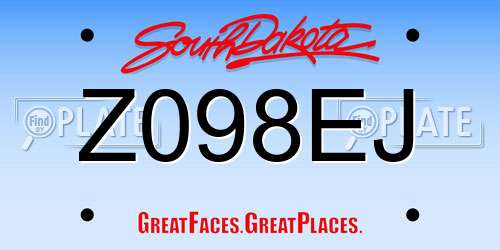 Z098EJ South Dakota License Plate