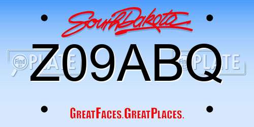 Z09ABQ South Dakota License Plate