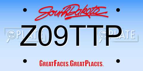 Z09TTP South Dakota License Plate
