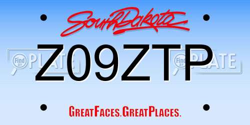 Z09ZTP South Dakota License Plate