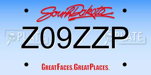 Z09ZZP South Dakota License Plate