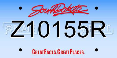 Z10155R South Dakota License Plate