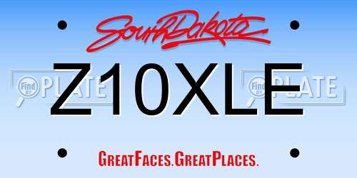 Z10XLE South Dakota License Plate
