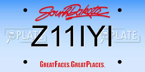 Z11IYI South Dakota License Plate