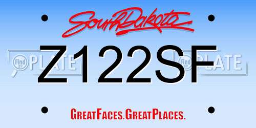 Z122SF South Dakota License Plate