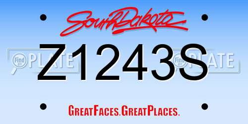 Z1243S South Dakota License Plate