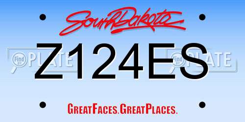Z124ES South Dakota License Plate