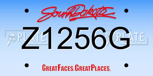 Z1256G South Dakota License Plate