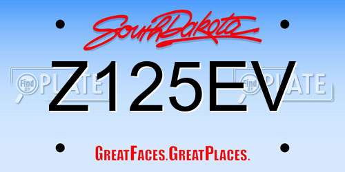 Z125EV South Dakota License Plate