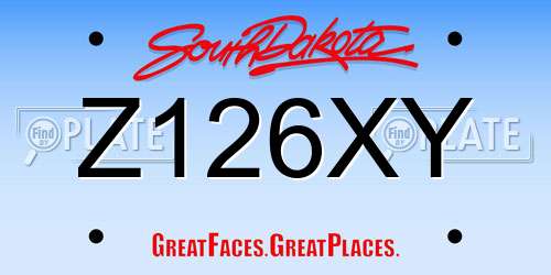 Z126XY South Dakota License Plate