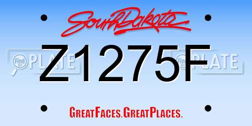 Z1275F South Dakota License Plate