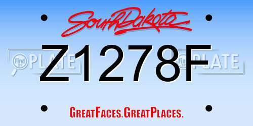 Z1278F South Dakota License Plate