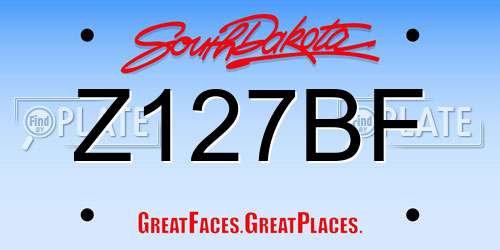 Z127BF South Dakota License Plate
