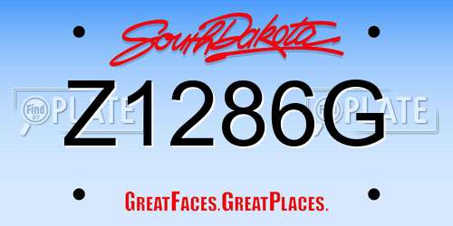 Z1286G South Dakota License Plate