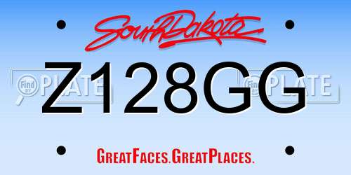 Z128GG South Dakota License Plate