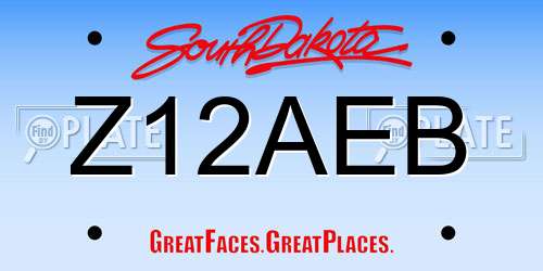 Z12AEB South Dakota License Plate