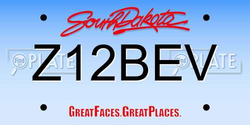 Z12BEV South Dakota License Plate