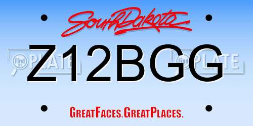Z12BGG South Dakota License Plate