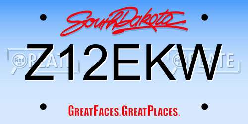 Z12EKW South Dakota License Plate