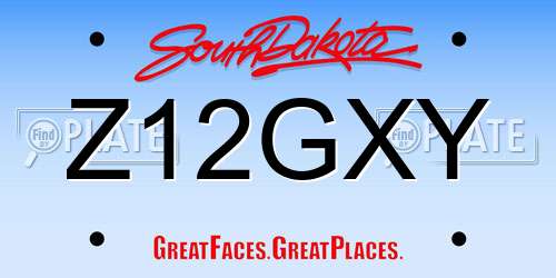 Z12GXY South Dakota License Plate