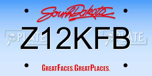 Z12KFB South Dakota License Plate