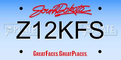 Z12KFS South Dakota License Plate