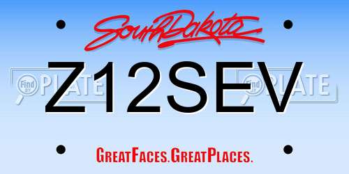Z12SEV South Dakota License Plate