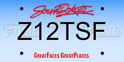 Z12TSF South Dakota License Plate