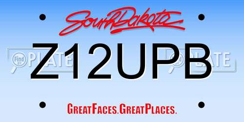 Z12UPB South Dakota License Plate