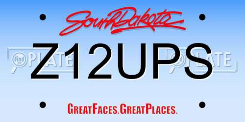 Z12UPS South Dakota License Plate