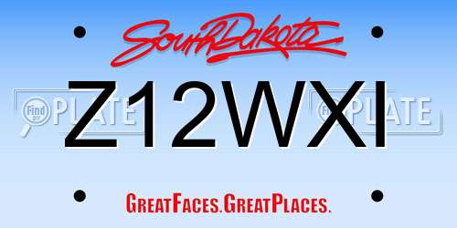 Z12WXI South Dakota License Plate