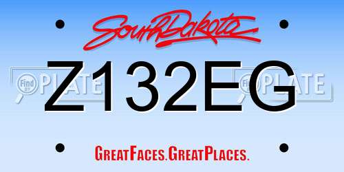 Z132EG South Dakota License Plate
