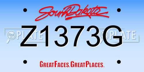 Z1373G South Dakota License Plate