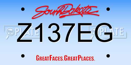 Z137EG South Dakota License Plate