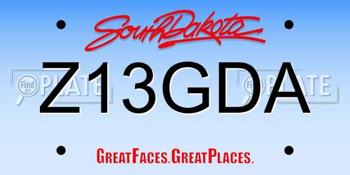 Z13GDA South Dakota License Plate