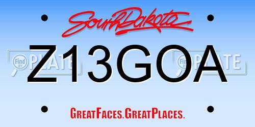 Z13GOA South Dakota License Plate
