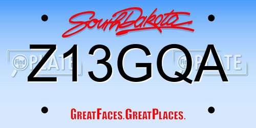 Z13GQA South Dakota License Plate