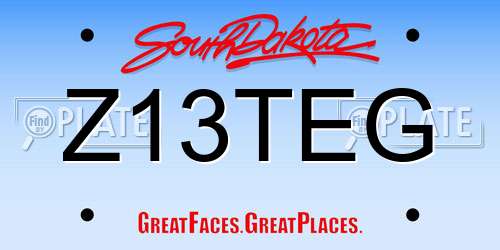 Z13TEG South Dakota License Plate