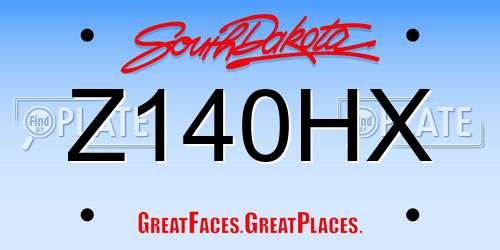 Z140HX South Dakota License Plate