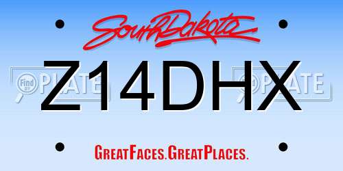 Z14DHX South Dakota License Plate